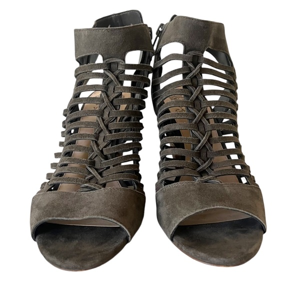 Vince Camuto Grey Edgy Caged Wedge Sandals Sz 9 - Picture 3 of 16